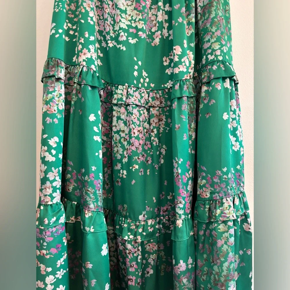 Ted Baker London Serendipity Green Floral Tiered Skirt Size 1